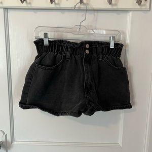 Black jean shorts